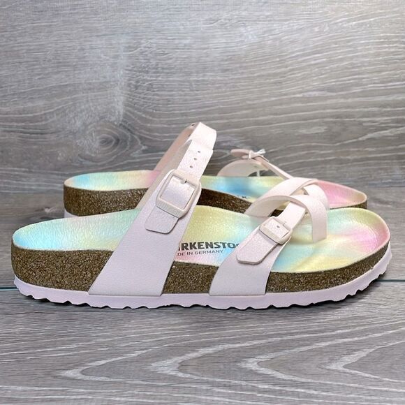Birkenstock Shoes - NEW Birkenstock Mayari Vegan Pink Rainbow Women’s Sz 9/EU 40 Strap Buckle Sandal